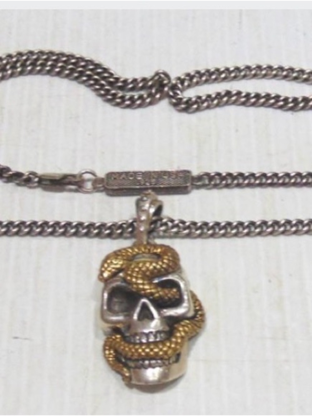 KING BABY STUDIO SNAKE SKULL PENDANT NECKLACE 925